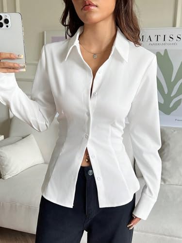 Image of Aahwan Women Polyester Modern Fit Solid Front Button Long Sleeve Casual Shirt