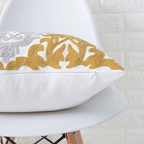 Hwy 50 Yellow Throw Pillow Cover 18X18 Inch For Couch Bed Bedroom Living Room, Decorative Embroidered Floral Couch Pillow Covers 1 Piece #TOP2