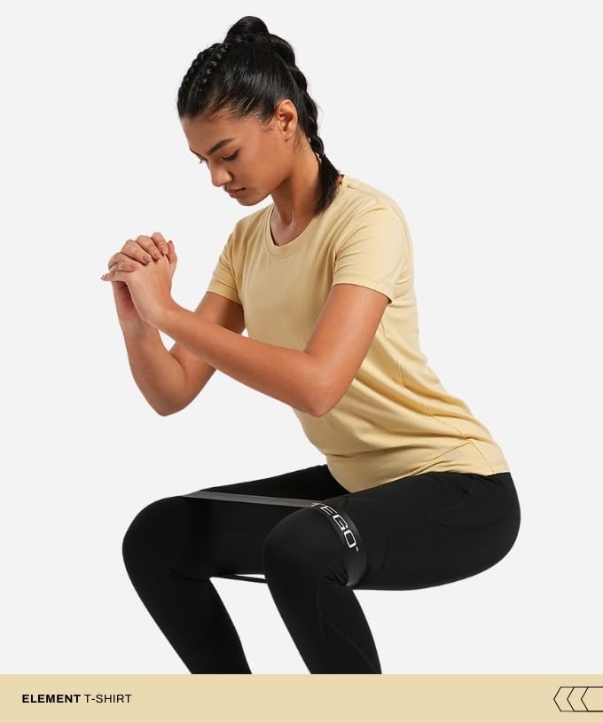 Image of TEGO Element Bamboo T-Shirt for Women | 66% Bamboo 28% Cotton 6% Elastane | Ultra Soft, Naturally Odour Resistant, Slim Fit Tee for Casual Wear, Yoga & Lifting