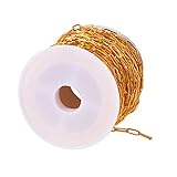 Elegabrillia Rollo de 10M de Eslabones de de Clip para Hacer Joyas Y Collares, Oro, Individual