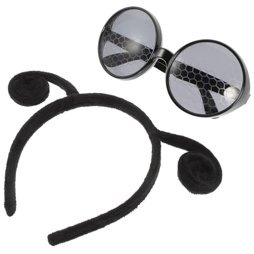 Veemoon Diadema Antena de Insecto y Gafas de Cosplay para Fiesta Accesorio Decorativo Infantil Ligero y Cómodo Diseño Creativo de Hormiga Abeja y Mosca para Disfraz