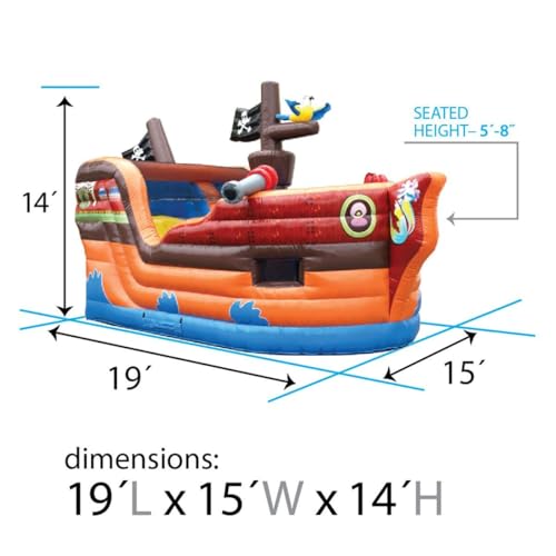 TentandTable Inflatable Bounce House with Slide for Kids 5-12 Large - Commercial Grade Bouncy House for Adults - Jump House, Includes Electric Air Blower - 19' L x 15' W x 14' H - Pirate Ship - Image 3
