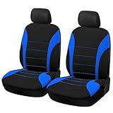 2 Stück Autositzbezüge Vordersitz,Autositzschoner,Autositz Vorne Vordersitzbezüge,Vorderseite Autositzabdeckungen,Atmungsaktiv Sitzbezug Auto Vordersitze,Universell Schonbezüge für Autositze (Blau)