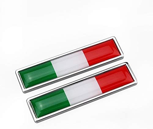 Italien Flagge Auto Aufkleber - 3D Metall Emblem Set, 2 Paar, 1,5x8cm