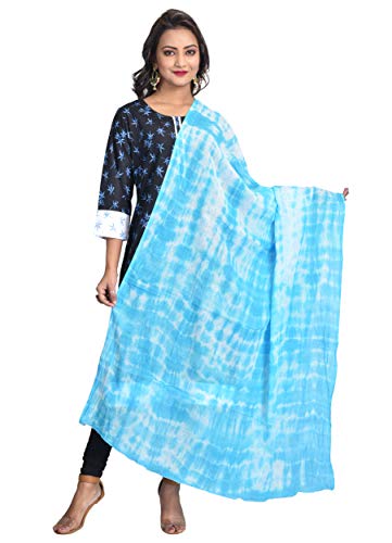Image of Women's Pure Cotton Traditional Authentic Shibori Tie Dye Dupatta Chunni