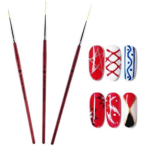 Nail Art Liner Brush - 3Pcs Nail Art Liner Painting Nail Liner Brush Nail Brushes Lines, Drawing Nail Diy Manicure Tool Set, For Nail Brushes Nail Art Pen Nail Dotting Brush Cover