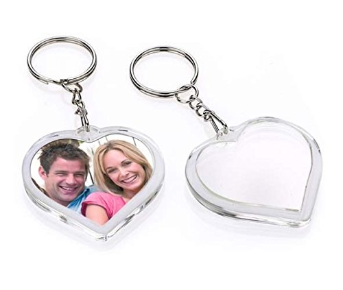 Les 2 porte-clef porte photo personalisable forme coeur Cover