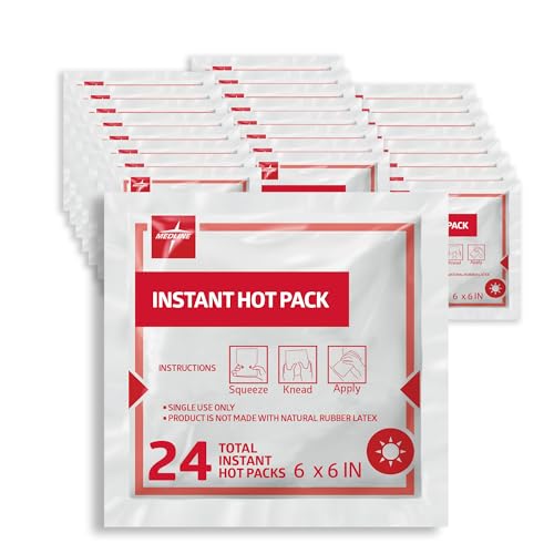 Medline Instant Warm Pack Disposable 6 x 6 24 per Pack Heat Packs for Pain Relief Muscle Soreness and Increased Blood Flow