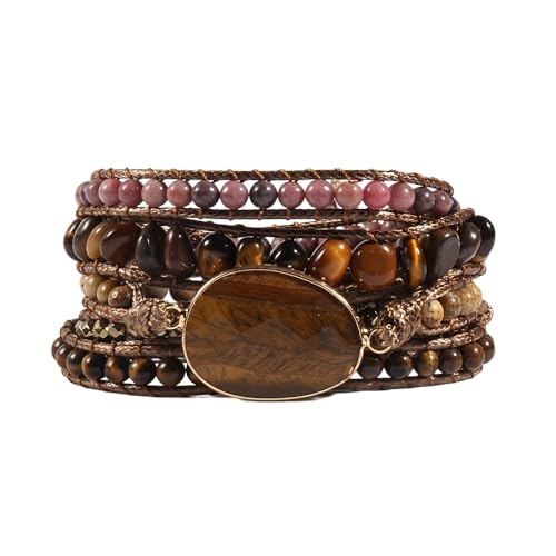 Image of Boho Stone Wrap Bracelet for Women,Turquoise Beaded Bracelet Jewelry Gift