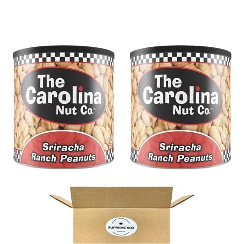 The Carolina Nut Company - Cacahuetes sabor Sriracha Ranch, 12 onzas, paquete de 2 (24 onzas en total)