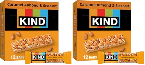 Image of KIND Nut Bars,Caramel Almond & Sea Salt,Healthy Snacks,Gluten Free,Low Sugar,6g Protein,12 Count (Pack of 2)