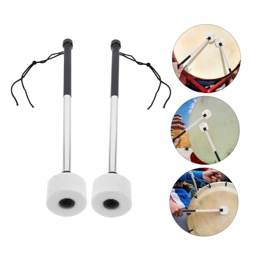 Yardwe 2pcs Baquetas livianas de fieltro para percusión para bombo para principiantes y practicantes miniatura 3