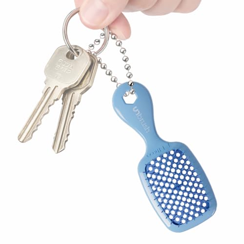 FHI Heat UNbrush Keychain Super Mini Hair Brush â€” Collectible Miniature Charm for Bags and Keys â€” Accessory for Beauty Lovers (Periwinkle)