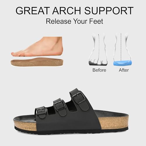Image of Centrino Men's Berkin-Style Slip-On Sandals | Open Toe Design | Soft PU Footbed | Lightweight & Comfortable | Arch Support | On-Grip Sole | Casual Outdoor Wear (9208)