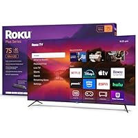 Roku Smart TV 2025 – 75-Inch Plus Series, Mini-LED TV – RokuTV with Enhanced Voice Remote – Flat Screen 4K QLED Television with Dolby Vision & Wi-Fi for Streaming Live Local News, Sports