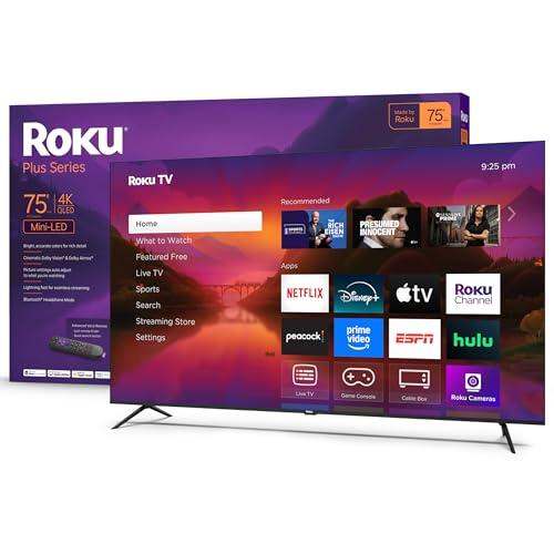 Roku Smart TV 2025 – 75-Inch Plus Series, Mini-LED TV –...