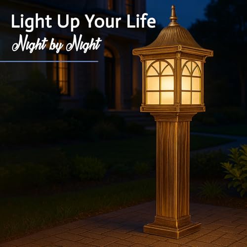Image of GIGAWATTS 1266 30 Outdoor Garden Light - 101% Rust & Waterproof Die-Casting Aluminium Exterior Lamp for Garden, Boundary Street & Home Entrances (B22 Holder, Bulb Not Included, Gold)