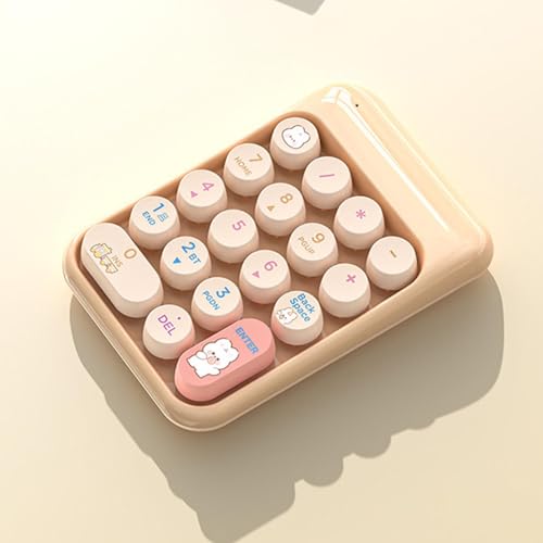 Teclado numérico inalámbrico de 2,4 GHz con 18 teclas y diseño animado 3