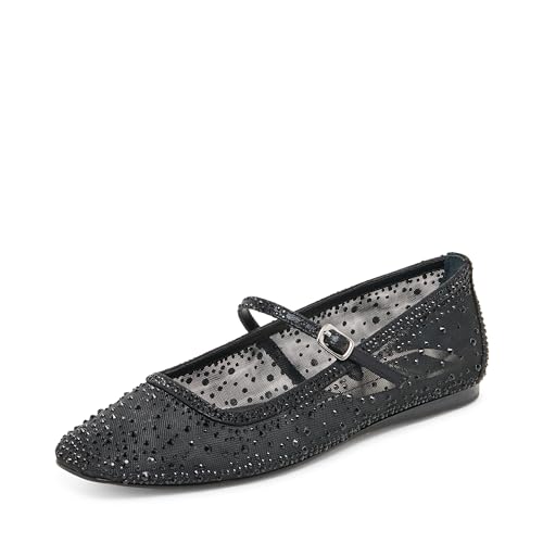 Catálogo para Comprar On-line Dulce Vita los más solicitados. 35 Dolce Vita Reyes - Zapatos planos de ballet de vidrio para mujer, Malla Negra, 24.5 cm