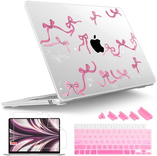 Image of Tuiklol for MacBook Air 13 inch Case M5 2026 M4 2025 M3 2024 M2 2022 Release Model A3449 A3240 A3113 A2681,Plastic Hard Shell Cover for MacBook Air 13.6 with Touch ID, Bow