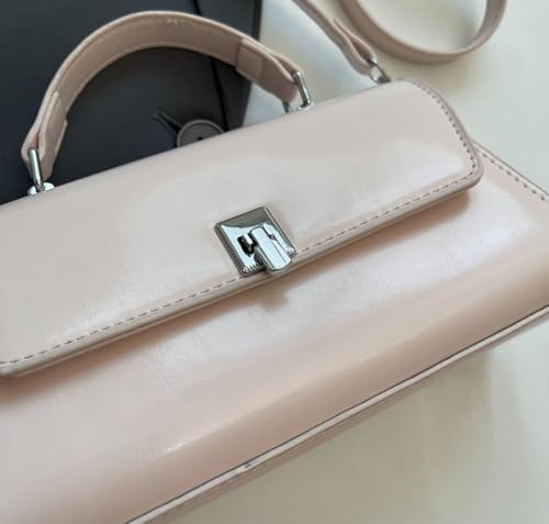 PU Square Shoulder Bag for Women – Lock-Clasp Crossbody Purse, Structured Mini Handbag in 5 Colors4