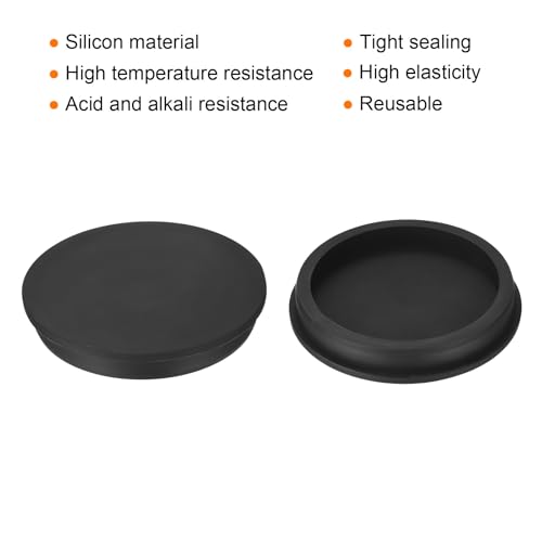 Image of uxcell High Temp Silicone Plug Mount Dia 126.5mm /4.98 inch t Shaped Rubber Stopper Hole Plugs for Powder Coating Plating Waterproof Plugs Sealing Plugs Black Pack of 2(OD 135.5mm)