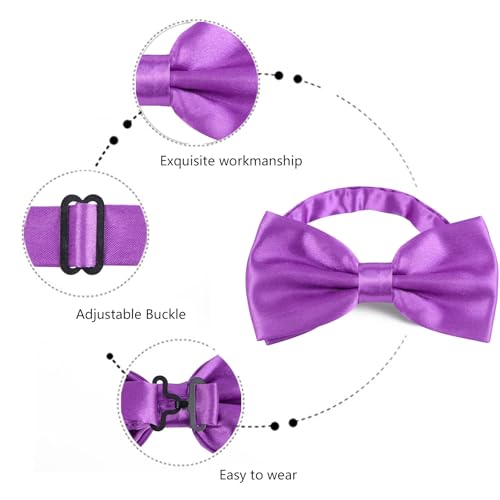 Image of Alizeal Mens Multicolored Silk Solid Cummerbund Bow Tie Set