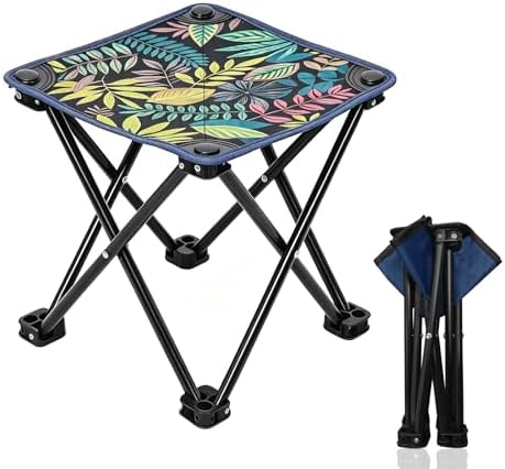 Portable Folding Camping Stool Outdoor Lightweight Foot Stool & C...