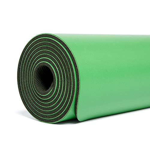 Tapete de Yoga verde-claro estampa yantra, revestido com PU 100% Borracha Natural, ecológico, indica