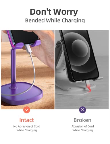 Image of LISEN Cell Phone Stand Adjustable Phone Holer for Desk, Computer Office Desk Accessories for iPhone 16 Holder Women Kitchen Essentials Fits Switch Kindle iPads Tablet 4-10in (Dark Purple)