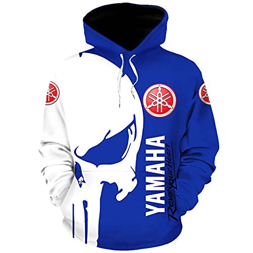 Veste À Capuche Homme pour Yam-Aha, Pull À Capuche Imprimé 3D, Sweat À Capuche Unisexe Pull À Capuche À Manches Longues avec Poches,Bleu,M
