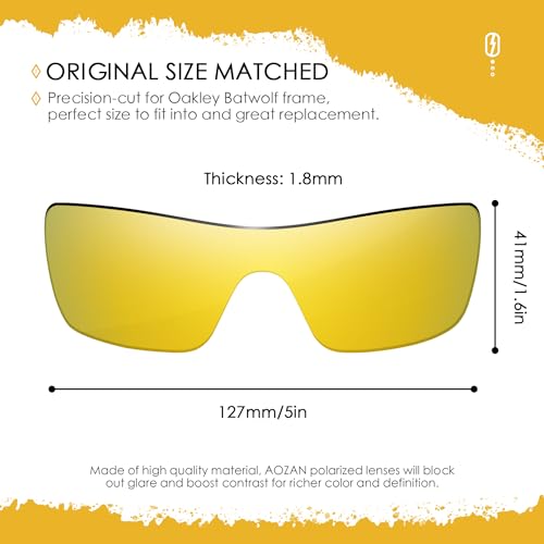 Image of ANSI Z87.1 Replacement Lenses for Oakley Batwolf OO9101 Sunglasses
