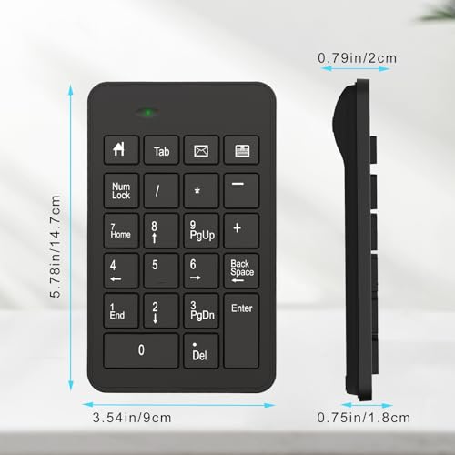 Wireless Number Pad with Battery, Enhanced Efficiency with 23 Keys Numeric Keypad Upgraded Version of 10 key USB Keyboard Financial Accounting Numpad for Laptop, PC, Notebook, Desktop,Surface Pro by LOONASA - Image 6
