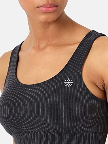 Image of Women's Nylon Lightly Padded Wire Free Sports Sports Bra (CS601384S Black S)