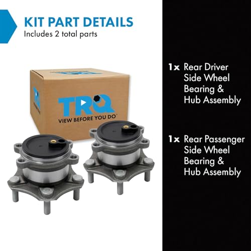 Image of TRQ 2 Piece Rear Wheel Bearing & Hub Assembly Set with ABS Sensor Compatible with 2014-2018 Mazda 3