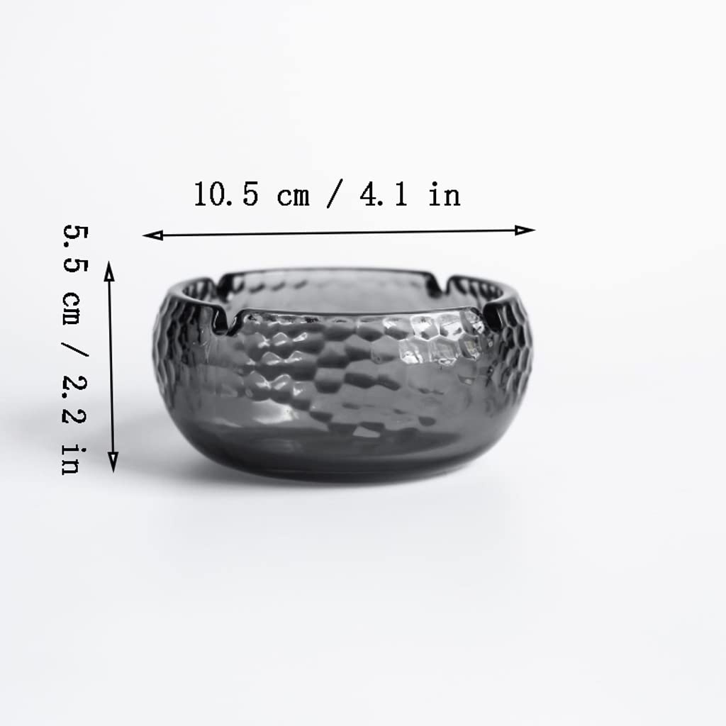 sdneNest Bellissimo posacenere in vetro, 10,5 x 5,5 cm, porta sigari, per scrivania, per la lavorazione della cenere, vassoio per frutta per interni, pratico, trasparente