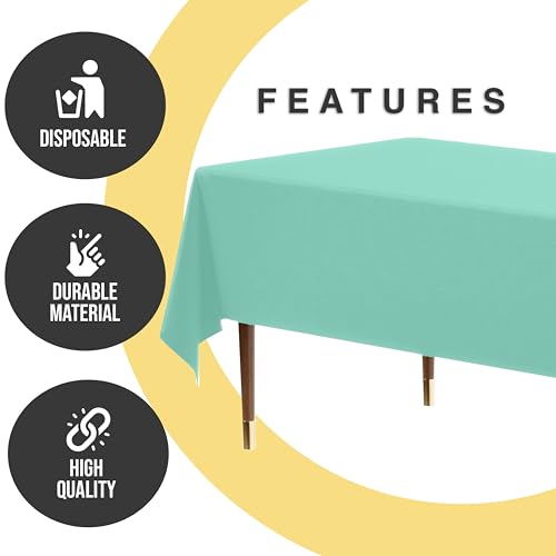 Image of Exquisite Mint Rectangle Tablecloth 54 inchx108 inch - 48 Pack