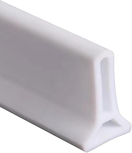 Umbral de ducha plegable autoadhesivo de 39 pulgadas, tira de silicona flexible para ducha, protector contra salpicaduras de agua para fregadero,