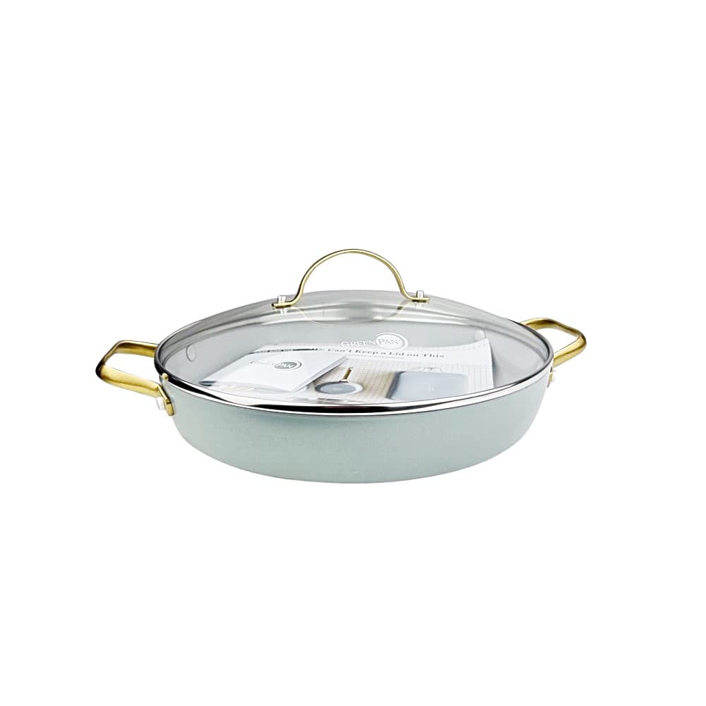 GreenPan Padova Hard Anodized Healthy Ceramic Nonstick, 11" Grill Pan with Lid, Black - Image 2