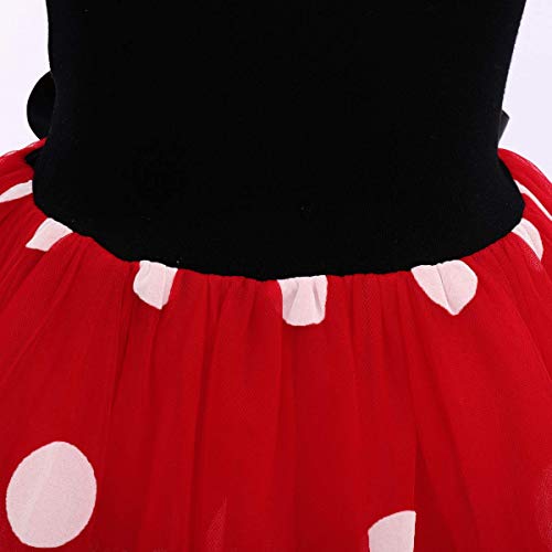 FYMNSI Muis Dress Up voor Meisje Halloween Kostuum Kids Baby Polka Dots Prinses Tutu Tule Jurk met Cartoon Oor Hoofdband Set Verjaardagsfeest Carnaval Cosplay - Afbeelding 4