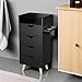 OmySalon 4 -Layer Salon Storage Cabinet,Beauty Barber Salon Styling Station Organizer Equipment,Hair Stylist Station Set with 2 Hair Dryer Holders，4 Drawers and Raised Table Legs, Black