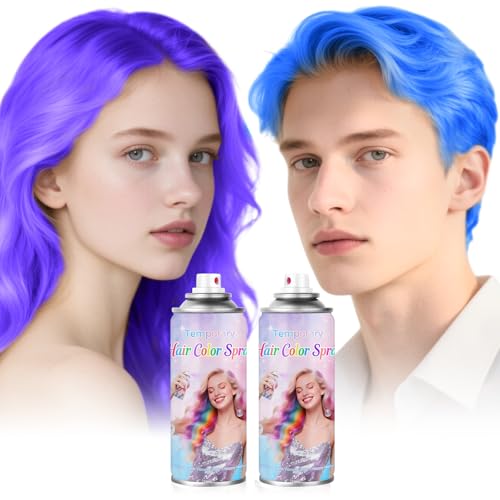 Spray Temporal para Cabello Azul y Morado 2-Pack miniatura 1