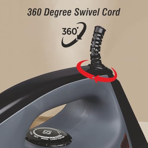 Image of BALTRA Flash 1000 watts Dry Iron with Shock Proof Plastic Body | Non Stick Greblon Coating Soleplate for Longer Durability | Overheat Safety Shutoff | 180 Swivel Cord | 2 Years Replacement Warranty