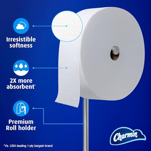 Charmin Toilet Paper Ultra Soft, Forever Roll Starter Kit, 1 Holder, 2 Rolls, 2-ply Bath T - image 4