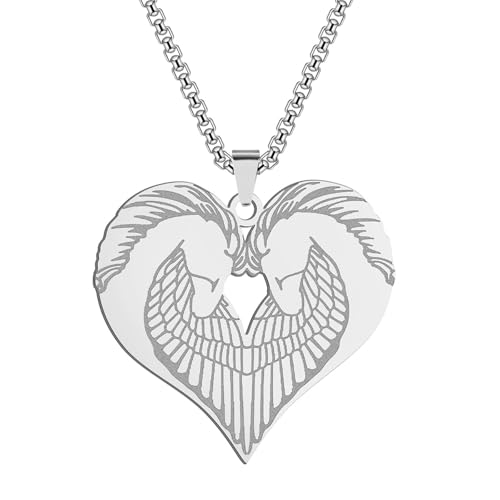 Pendentif tête de cheval collier pégase jumeau pour bijoux durables