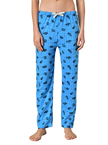 Image of KOTTY Blue Cotton Printed Women Pyjama