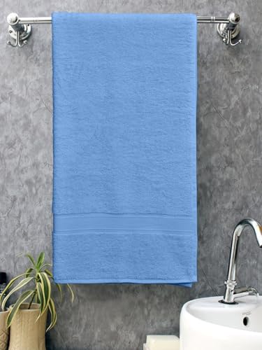 Bombay Dyeing Towel 100% Cotton Tulip Bath Turkish Towel | 450 GSM, Super Soft & Ultra Absorbent | 75cm x 150cm | Hand Washable & Machine Washable (Faded Denim)