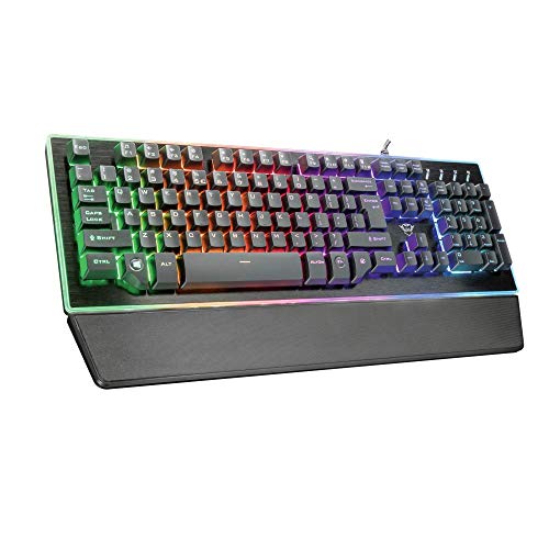 Trust GXT 860 Thura Tastiera Gaming Semi-meccanica LED, Piastra Superiore in Metallo, Nero [Italia]