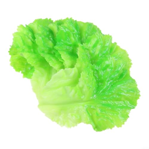 Entgoinggo Hojas de lechuga falsas, 3 piezas de lechuga artificial realista de simulación de verduras artificiales hojas de lechuga verde para decoración