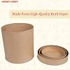 Tall & Round Paper Mache Boxes with Lids (Set of 3) - Brown Kraft Paper Nesting Gift Boxes - Nesting Round Gift Boxes with Lids for Custom Decoration - Durable Paper Mache Box for Versatile Storage